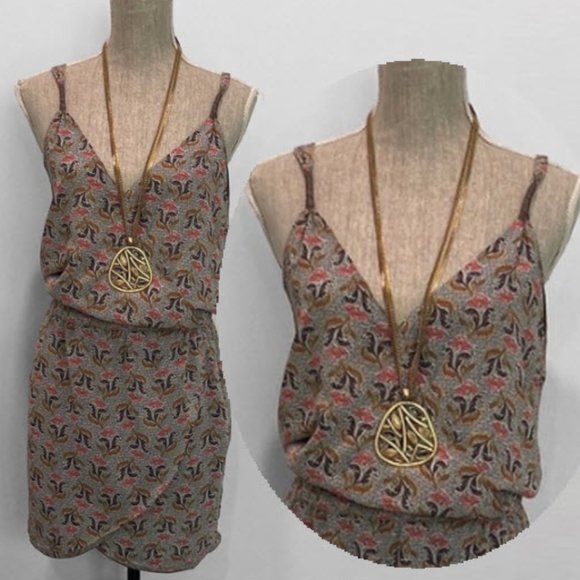 Bershka Dresses & Skirts - Bershka Brown Floral Summer Dress Medium